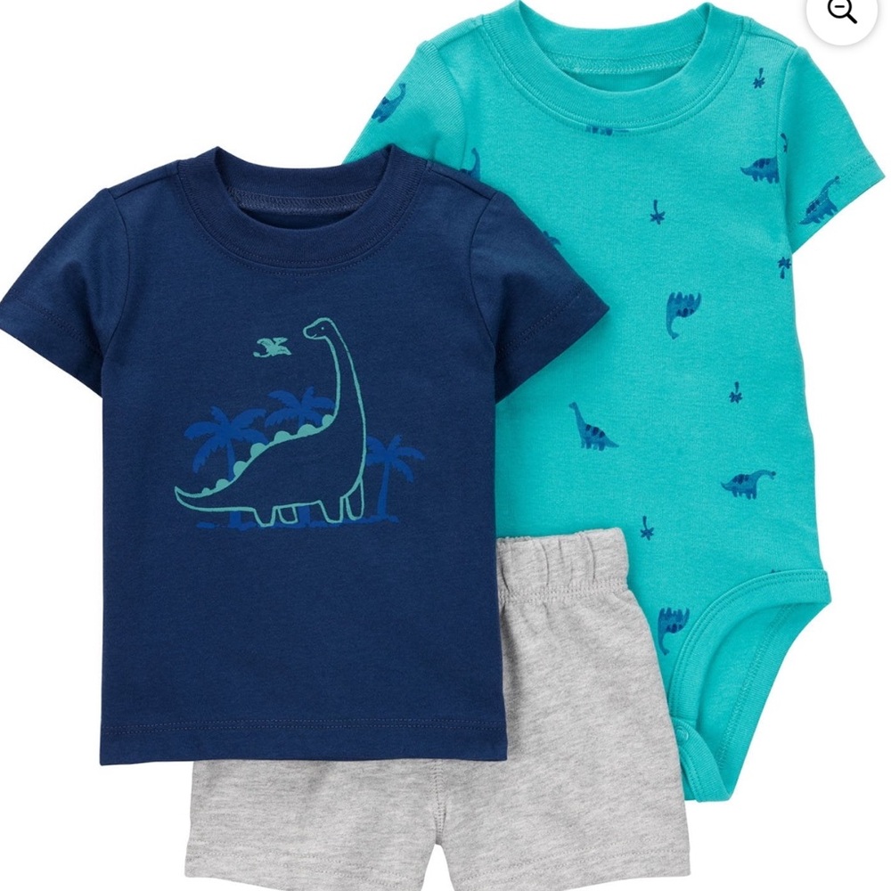 Carter’s Baby Boy’s 3 Piece Outfit Set With Shirt, Onesie & Shorts Size 24 Month